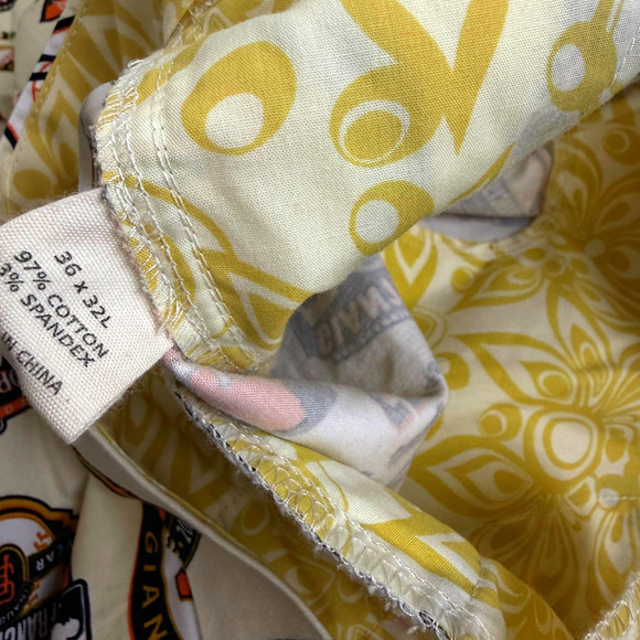 Loudmouth San Francisco Giants Pants 36 37x31 Cream Multi MLB NY Giants AOP Golf - Picture 7 of 9